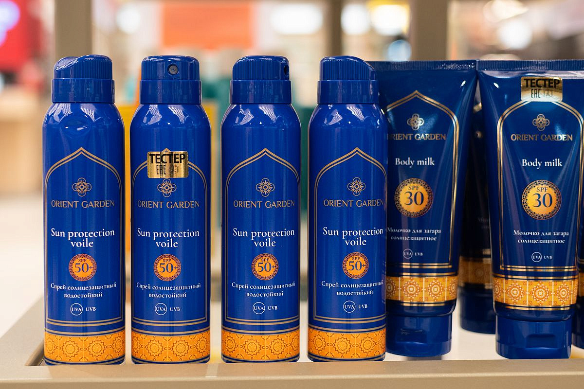 Средство ORIENT GARDEN SUN PROTECTION VOILE SPF 50+ в магазине «РИВ ГОШ». ТРЦ «Седьмое небо», 1-й этаж